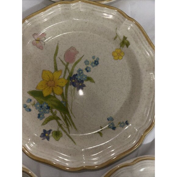 Mikasa Early Spring Salad Plates Garden Club  8" EC 409 Set of 8 Lot Floral - Picture 6 of 14
